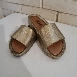 Melissa Glitter Gold Slides